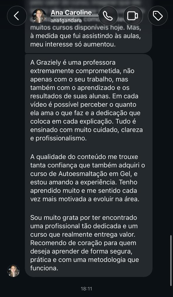 Depoimento de aluna
